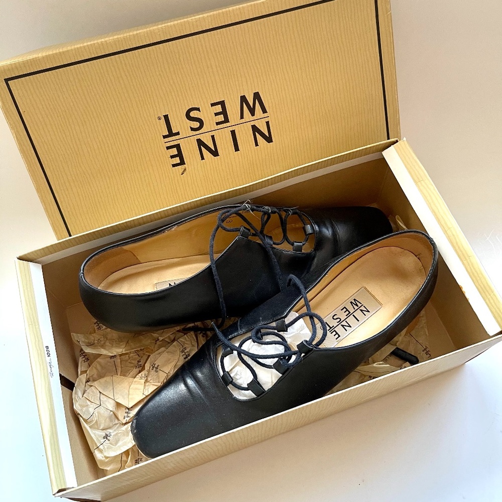 nine west ghillie laced leather pumps 7.5